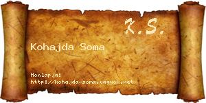 Kohajda Soma névjegykártya